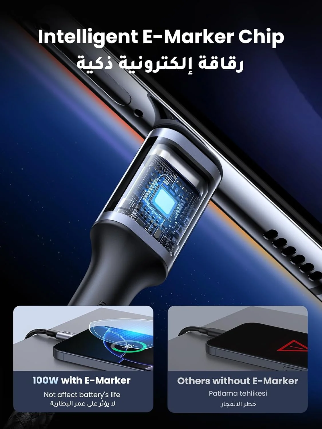 کابل USB C یوگرین 1 متری، کابل شارژ فوق سریع Power Delivery PD بافته شده 100 واتی USB C به Type-C برای آیفون 15/16/17 پرو مکس، آیپد مینی 7، مک بوک پرو، آیپد، سامسونگ S25 Ultra/S24/23/، هواوی P70 کابل USB C یوگرین 1 متری، کابل شارژ فوق سریع Power Delivery PD بافته شده 100 واتی USB C به Type-C برای آیفون 15/16/17 پرو مکس، آیپد مینی 7، مک بوک پرو، آیپد، سامسونگ S25 Ultra/S24/23/، هواوی P70