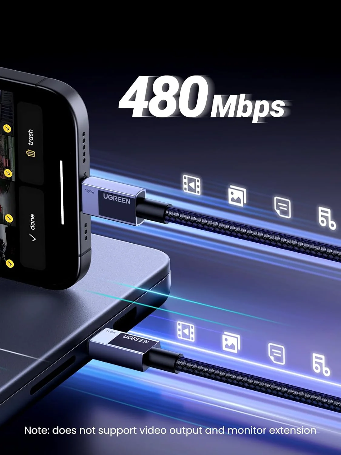 کابل شارژ USB C یوگرین 100 وات 2 متری، کابل Type C به Type C با فناوری PD 3.1، کابل USB C با شارژ سریع، انتقال داده 480 مگابیت بر ثانیه برای سری آیفون 15-17، مک بوک پرو M3، آیپد پرو 2022/Air 5، گلکسی S25 Ultra/24 کابل شارژ USB C یوگرین 100 وات 2 متری، کابل Type C به Type C با فناوری PD 3.1، کابل USB C با شارژ سریع، انتقال داده 480 مگابیت بر ثانیه برای سری آیفون 15-17، مک بوک پرو M3، آیپد پرو 2022/Air 5، گلکسی S25 Ultra/24