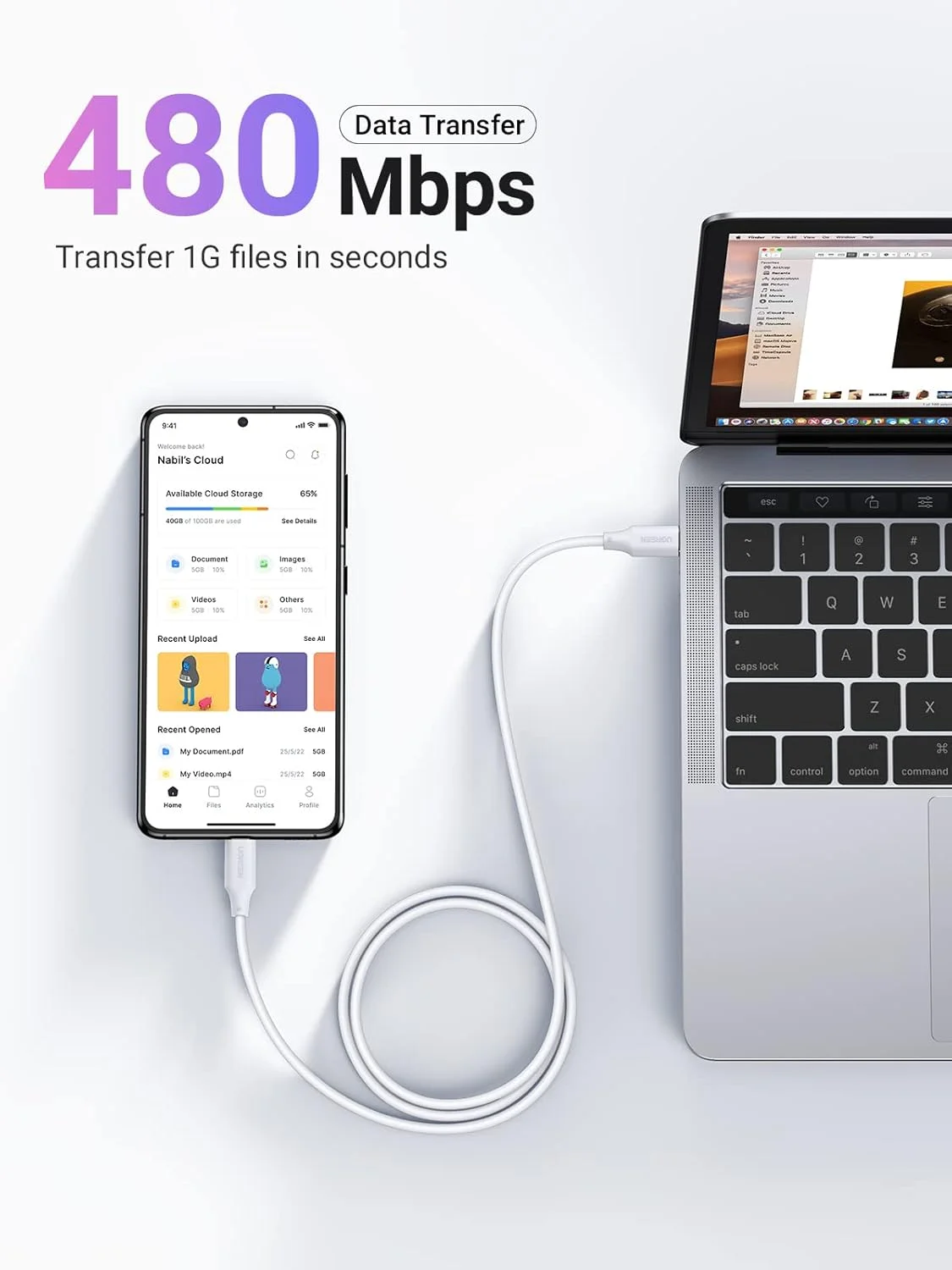 کابل USB C یوگرین 100W 1 متری، کابل شارژ سریع PVC PD Type C برای آیفون 17/16/15، مک بوک ایر، آیپد پرو، سامسونگ گلکسی S25 Ultra/24/23، پیکسل، شارژر USB C سفید کابل USB C یوگرین 100W 1 متری، کابل شارژ سریع PVC PD Type C برای آیفون 17/16/15، مک بوک ایر، آیپد پرو، سامسونگ گلکسی S25 Ultra/24/23، پیکسل، شارژر USB C سفید