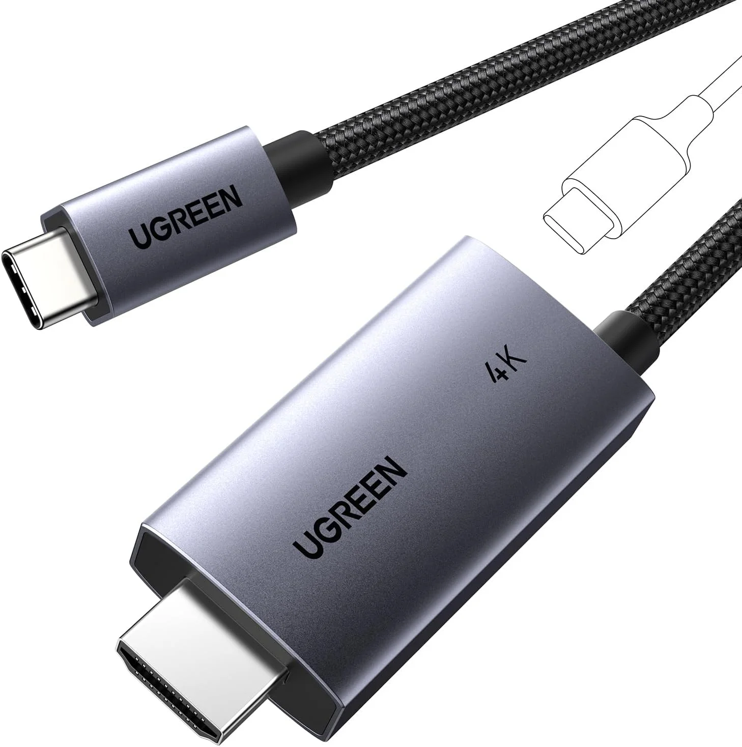 کابل USB C به HDMI یوگرین 2 متری با آداپتور شارژ سریع 100 واتی PD، 4K 60 هرتز، یک طرفه، سازگار با سری iPhone 17/16/15، سری Galaxy S24 /S23، iPad Pro/Air 2024، MacBook Pro/Air کابل USB C به HDMI یوگرین 2 متری با آداپتور شارژ سریع 100 واتی PD، 4K 60 هرتز، یک طرفه، سازگار با سری iPhone 17/16/15، سری Galaxy S24 /S23، iPad Pro/Air 2024، MacBook Pro/Air