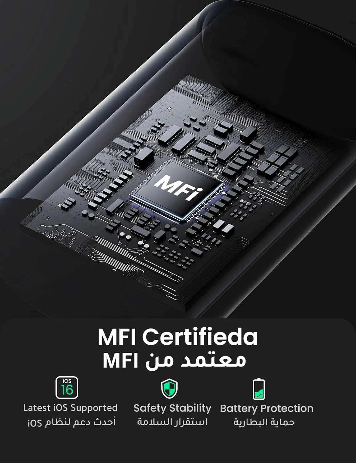 کابل شارژ آیفون UGREEN به طول 1 متر، کابل USB C به لایتنینگ با قابلیت شارژ سریع Power Delivery PD 20W برای آیفون 14/14 Pro/Plus/ Pro Max، سری 8-13 و آیپد - مشکی کابل شارژ آیفون UGREEN به طول 1 متر، کابل USB C به لایتنینگ با قابلیت شارژ سریع Power Delivery PD 20W برای آیفون 14/14 Pro/Plus/ Pro Max، سری 8-13 و آیپد - مشکی