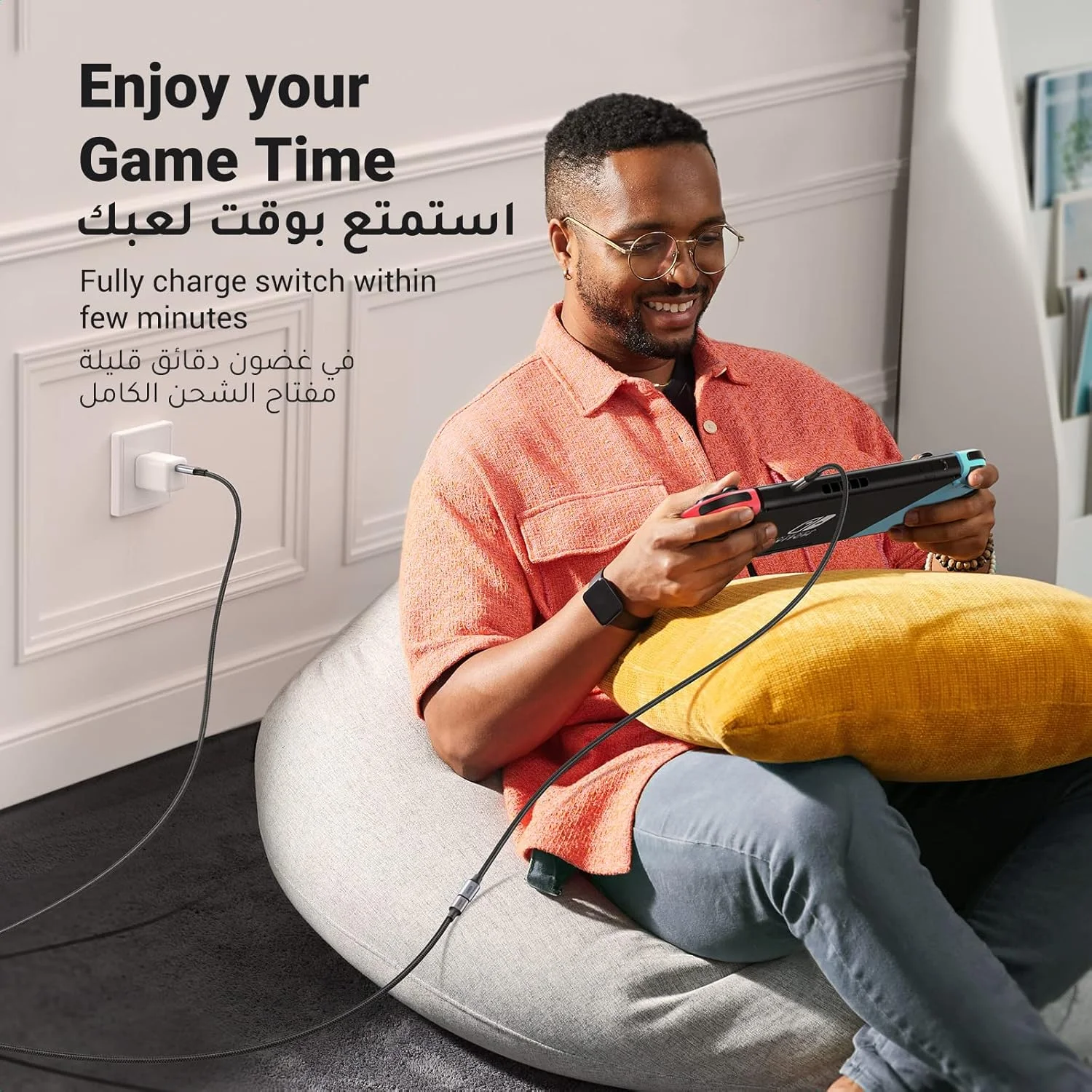 کابل افزایش طول USB C یوگرین، 1 متری با روکش بافته شده 【انتقال داده 10 گیگابیت بر ثانیه】 سیم افزایش طول Type C سازگار با آیفون 16 پرو مکس، سامسونگ S24 اولترا، مک بوک، نینتندو سوییچ، هاب