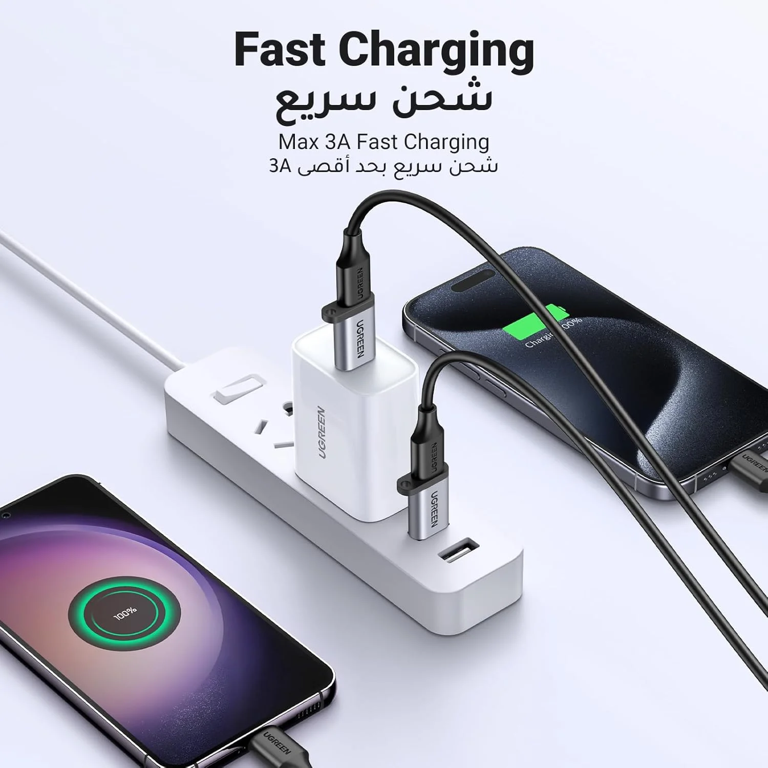 تبدیل یو اس بی سی به یو اس بی UGREEN با سرعت 10 گیگابیت بر ثانیه، کانکتور تبدیل تایپ سی، مبدل شارژ تایپ سی پرسرعت و همگام سازی داده، سازگار با سری آیفون 17، آیپد پرو، گلکسی S25 اولترا، لپ تاپ - نقره ای