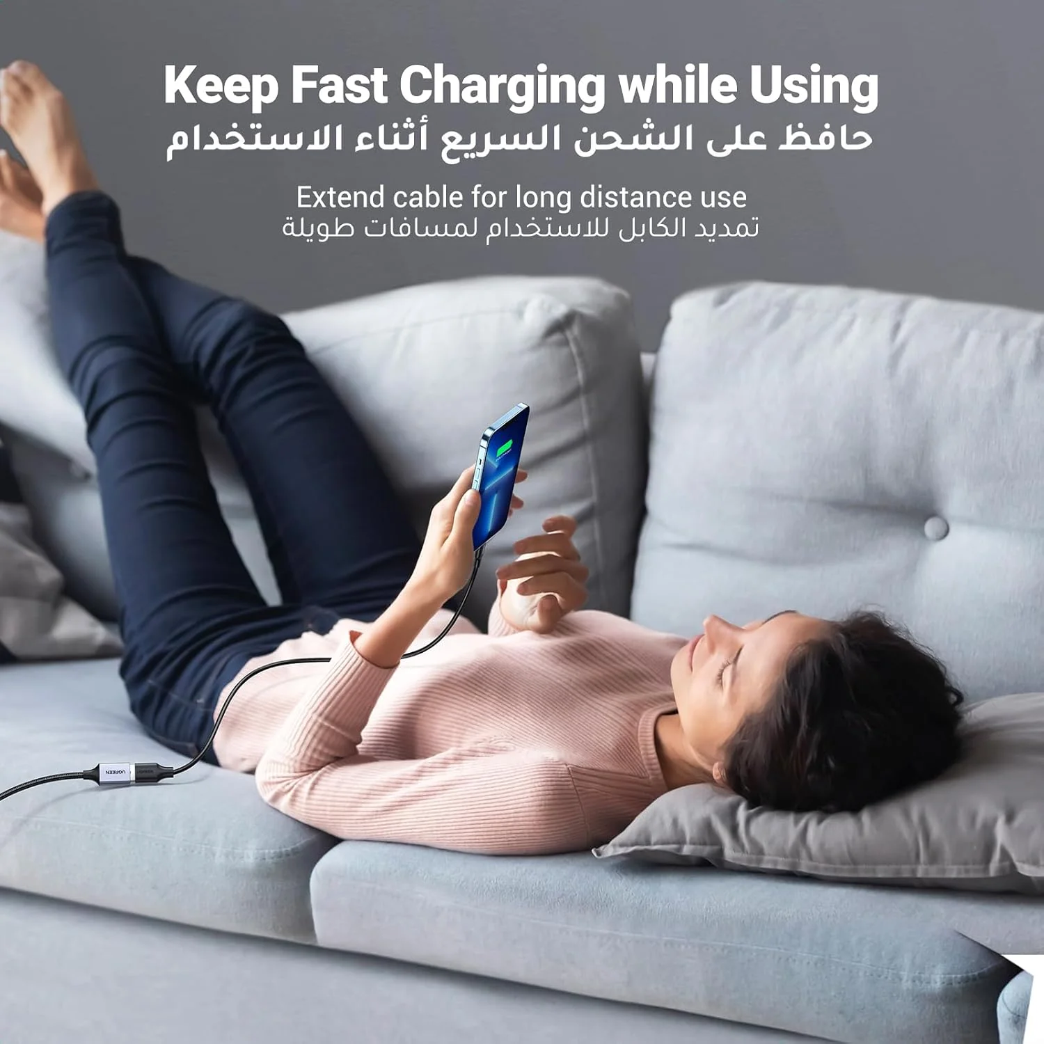 کابل افزایش طول یوگرین 1 متری USB A نر به ماده، کابل افزایش طول USB 3.0 با سرعت انتقال داده 5 گیگابیت بر ثانیه، سازگار با وب کم، تلفن، هاب، ماوس، کیبورد، هارد درایو، هدست و فلش درایو