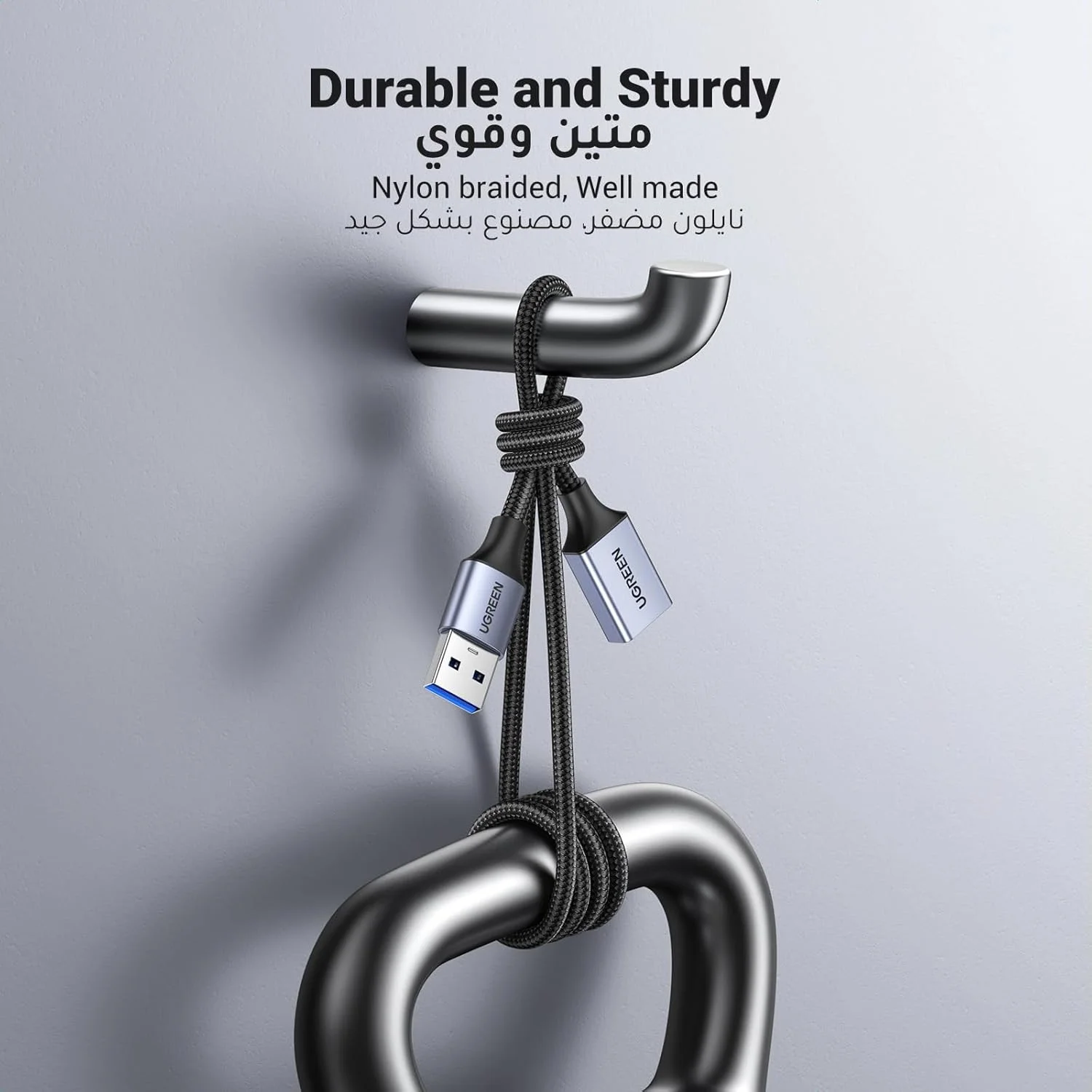 کابل افزایش طول یوگرین 1 متری USB A نر به ماده، کابل افزایش طول USB 3.0 با سرعت انتقال داده 5 گیگابیت بر ثانیه، سازگار با وب کم، تلفن، هاب، ماوس، کیبورد، هارد درایو، هدست و فلش درایو