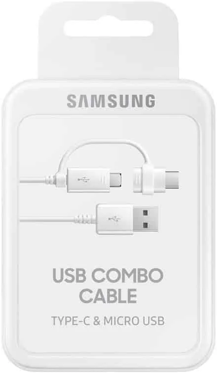 کابل داده ترکیبی USB-C و Micro USB سامسونگ مدل EP-DG930DWEGWW، سفید، 1.5 متری