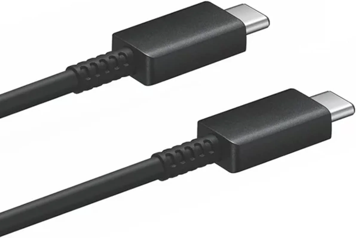 کابل شارژ سریع USB-C سامسونگ گلکسی - کابل شارژر تایپ سی (3 آمپر 1.8 متری) انتقال سریع داده شارژ سریع - بسته 2 عددی مشکی