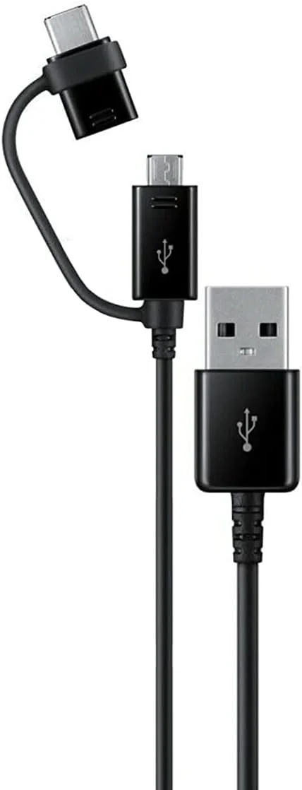 کابل 2 در 1 سامسونگ، کابل میکرو USB تایپ C مناسب برای گلکسی، الجی، اچتیسی، هواوی، سونی اکسپریا، تلفنهای هوشمند اندرویدی و غیره، 1.5 متری، مشکی کابل 2 در 1 سامسونگ، کابل میکرو USB تایپ C مناسب برای گلکسی، الجی، اچتیسی، هواوی، سونی اکسپریا، تلفنهای هوشمند اندرویدی و غیره، 1.5 متری، مشکی