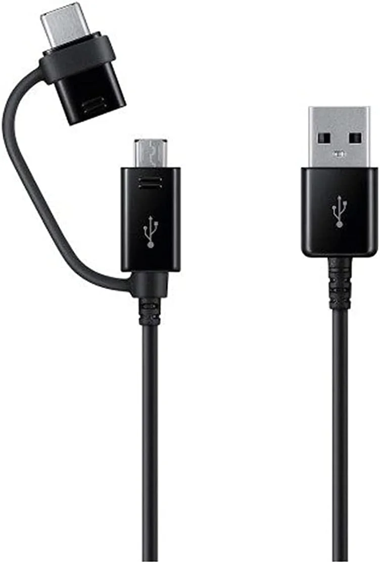 کابل 2 در 1 سامسونگ، کابل میکرو USB تایپ C مناسب برای گلکسی، الجی، اچتیسی، هواوی، سونی اکسپریا، تلفنهای هوشمند اندرویدی و غیره، 1.5 متری، مشکی کابل 2 در 1 سامسونگ، کابل میکرو USB تایپ C مناسب برای گلکسی، الجی، اچتیسی، هواوی، سونی اکسپریا، تلفنهای هوشمند اندرویدی و غیره، 1.5 متری، مشکی