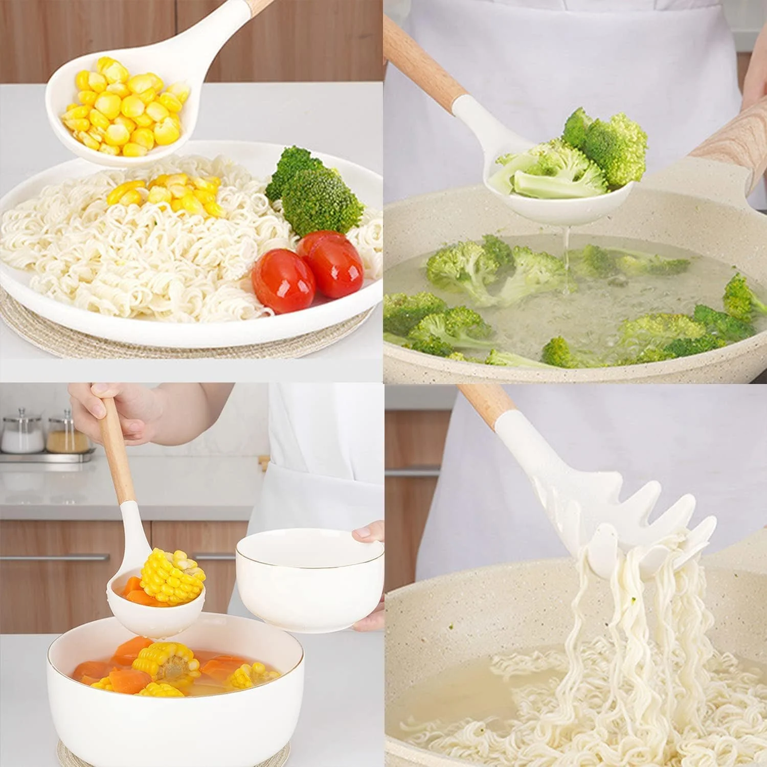 ست 12 تکه ظروف آشپزخانه سیلیکونی، مقاوم در برابر حرارت، بدون BPA، ست ابزار آشپزی (خاکستری روشن) ست 12 تکه ظروف آشپزخانه سیلیکونی، مقاوم در برابر حرارت، بدون BPA، ست ابزار آشپزی (خاکستری روشن)