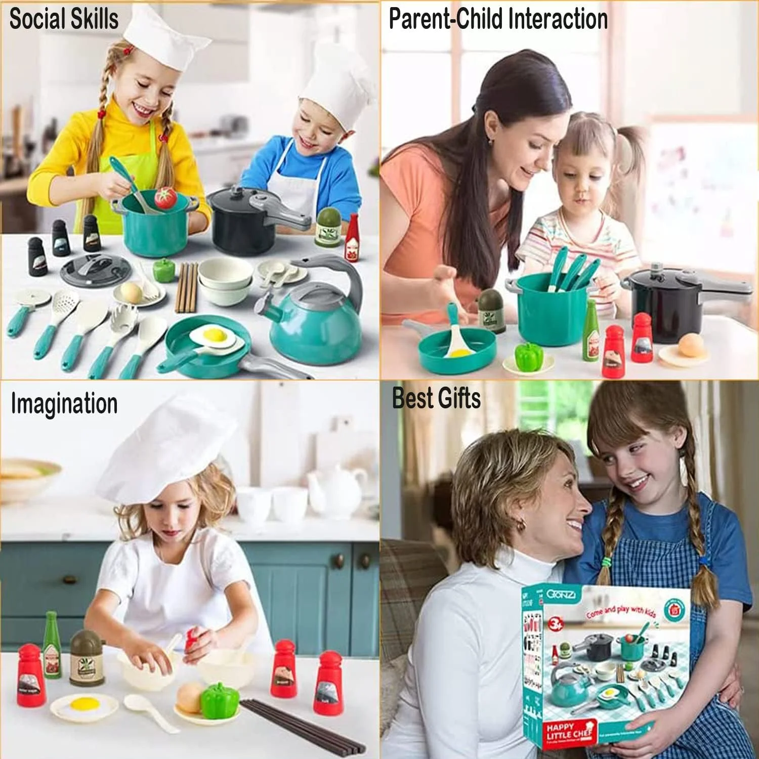 مجموعه 32 تکه لوازم جانبی آشپزخانه کودک AM ANNA، مجموعه بازی آشپزی خیالی برای کودکان نوپا شامل قابلمه و تابه، اسباب بازی های ظروف آشپزی، مجموعه غذای بازی، سبزیجات کنسرو شده، هدیه برای پسران و دختران نوپا 3-8 ساله مجموعه 32 تکه لوازم جانبی آشپزخانه کودک AM ANNA، مجموعه بازی آشپزی خیالی برای کودکان نوپا شامل قابلمه و تابه، اسباب بازی های ظروف آشپزی، مجموعه غذای بازی، سبزیجات کنسرو شده، هدیه برای پسران و دختران نوپا 3-8 ساله