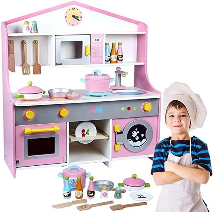 ست آشپزخانه کودکانه AMERTEER، ست آشپزخانه اسباب بازی چوبی با لوازم، قابلمه، تابه و لوازم جانبی آشپزی، اسباب بازی نقش آفرینی سرآشپز مونته سوری برای کودکان نوپا، هدیه برای دختران و پسران 3-6 ساله ست آشپزخانه کودکانه AMERTEER، ست آشپزخانه اسباب بازی چوبی با لوازم، قابلمه، تابه و لوازم جانبی آشپزی، اسباب بازی نقش آفرینی سرآشپز مونته سوری برای کودکان نوپا، هدیه برای دختران و پسران 3-6 ساله