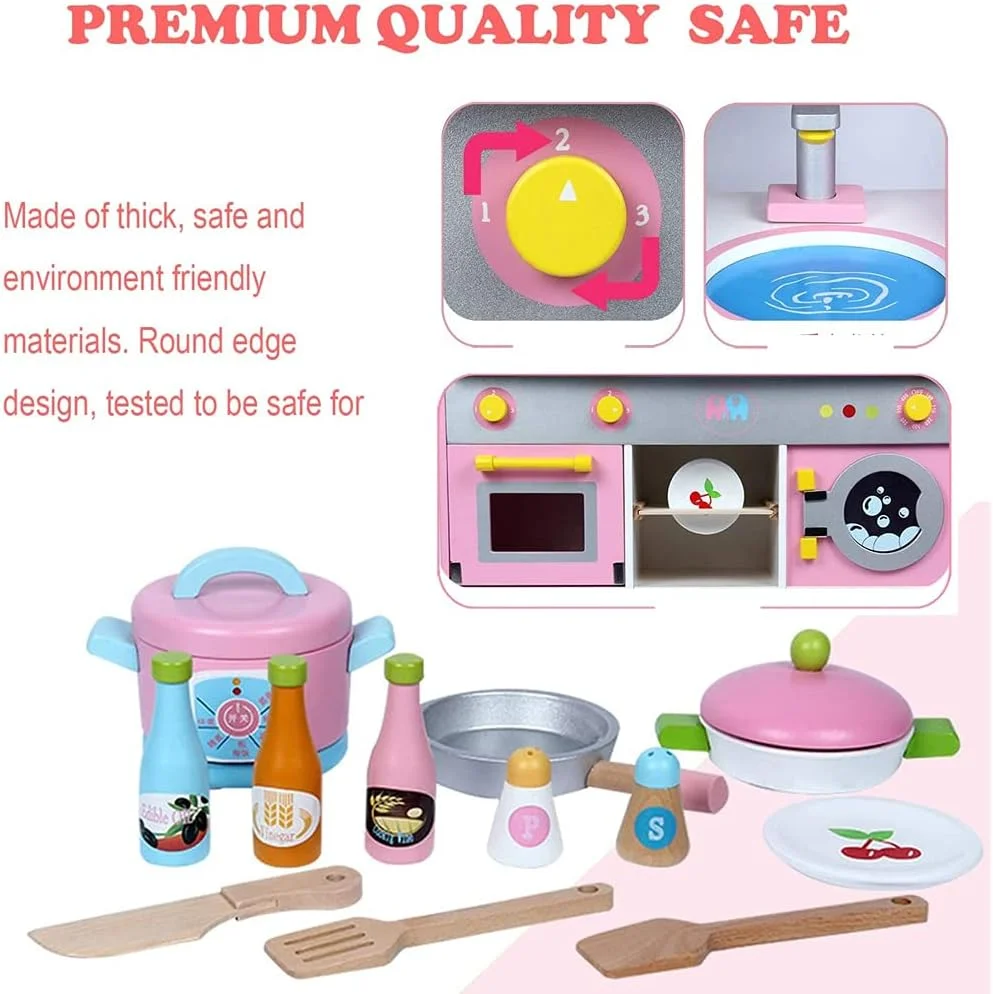 ست آشپزخانه کودکانه AMERTEER، ست آشپزخانه اسباب بازی چوبی با لوازم، قابلمه، تابه و لوازم جانبی آشپزی، اسباب بازی نقش آفرینی سرآشپز مونته سوری برای کودکان نوپا، هدیه برای دختران و پسران 3-6 ساله ست آشپزخانه کودکانه AMERTEER، ست آشپزخانه اسباب بازی چوبی با لوازم، قابلمه، تابه و لوازم جانبی آشپزی، اسباب بازی نقش آفرینی سرآشپز مونته سوری برای کودکان نوپا، هدیه برای دختران و پسران 3-6 ساله