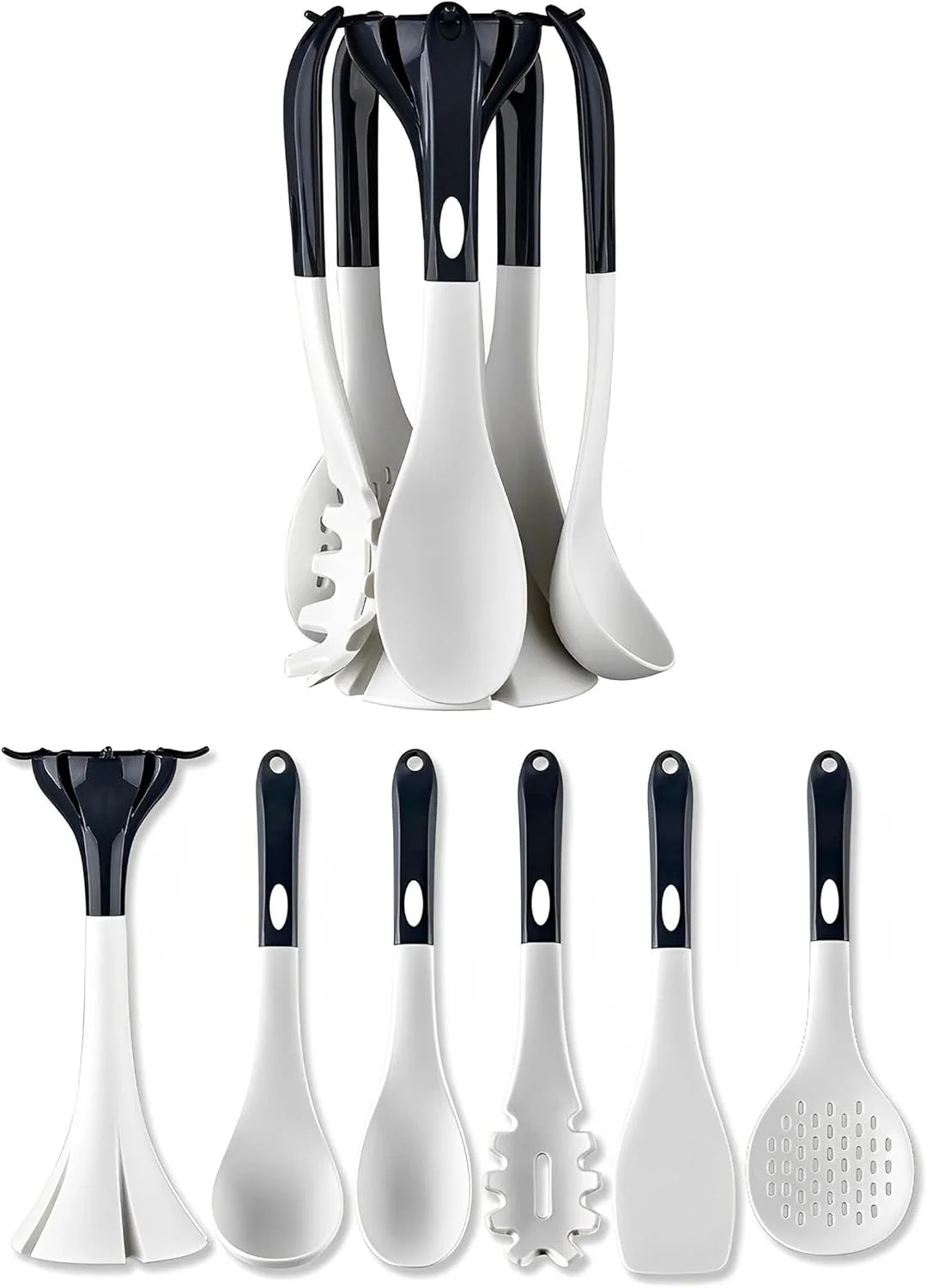 ست ۶ تکه ابزار آشپزی سیلیکونی Arabest، مقاوم در برابر حرارت و نچسب، دارای قابلیت آویزان کردن و استند ست ۶ تکه ابزار آشپزی سیلیکونی Arabest، مقاوم در برابر حرارت و نچسب، دارای قابلیت آویزان کردن و استند