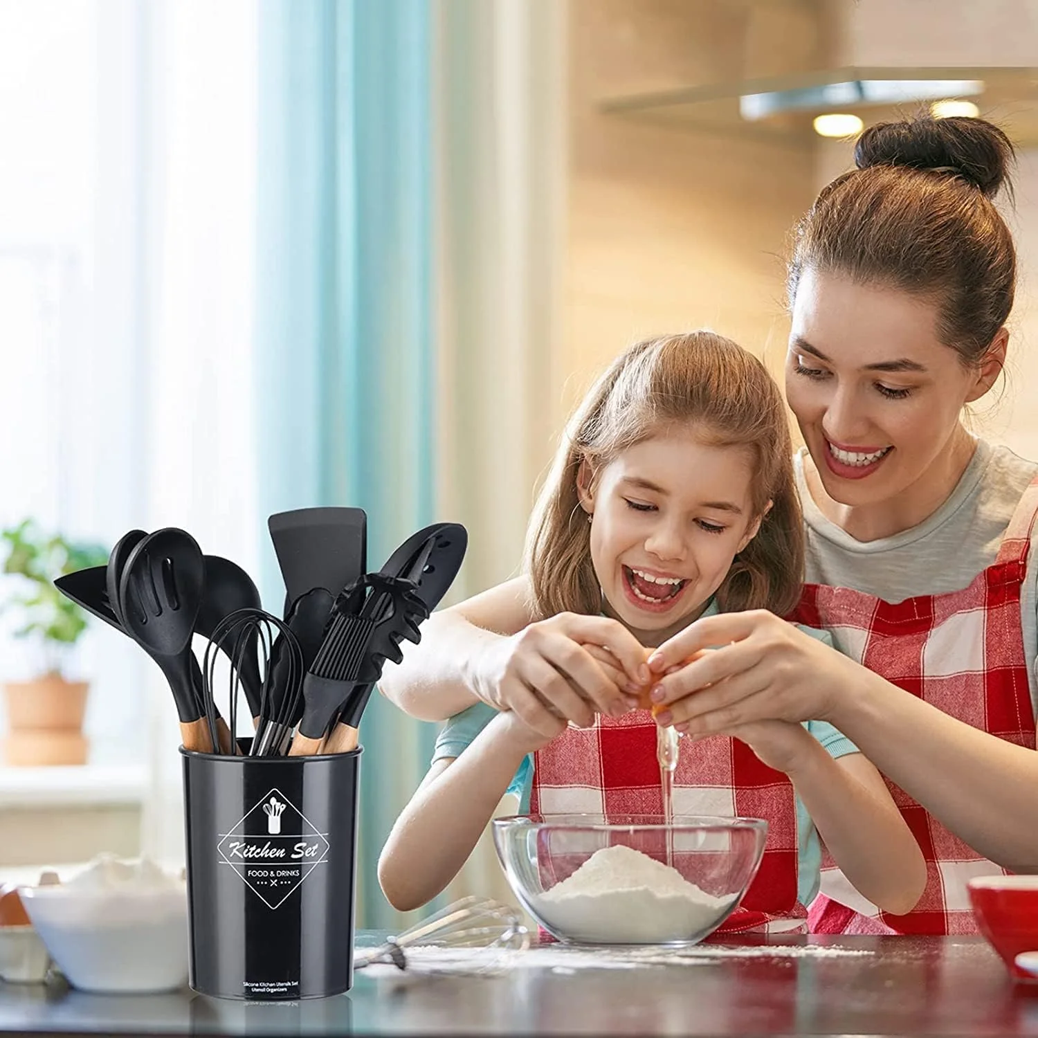 ست لوازم آشپزی سیلیکونی AWH | مجموعه 12 تکه ابزار آشپزخانه با دسته چوبی | مقاوم در برابر حرارت و غیر سمی | ایده آل برای ظروف نچسب - رنگ های متنوع ست لوازم آشپزی سیلیکونی AWH | مجموعه 12 تکه ابزار آشپزخانه با دسته چوبی | مقاوم در برابر حرارت و غیر سمی | ایده آل برای ظروف نچسب - رنگ های متنوع