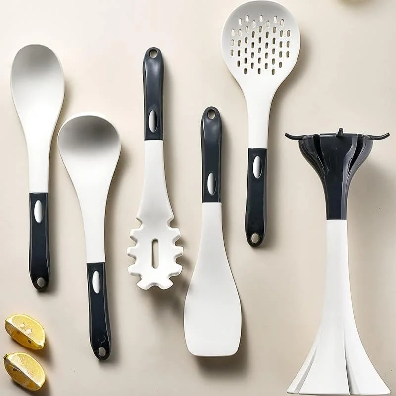 ست ۶ تکه ابزار آشپزی سیلیکونی Arabest، مقاوم در برابر حرارت و نچسب، دارای قابلیت آویزان کردن و استند ست ۶ تکه ابزار آشپزی سیلیکونی Arabest، مقاوم در برابر حرارت و نچسب، دارای قابلیت آویزان کردن و استند