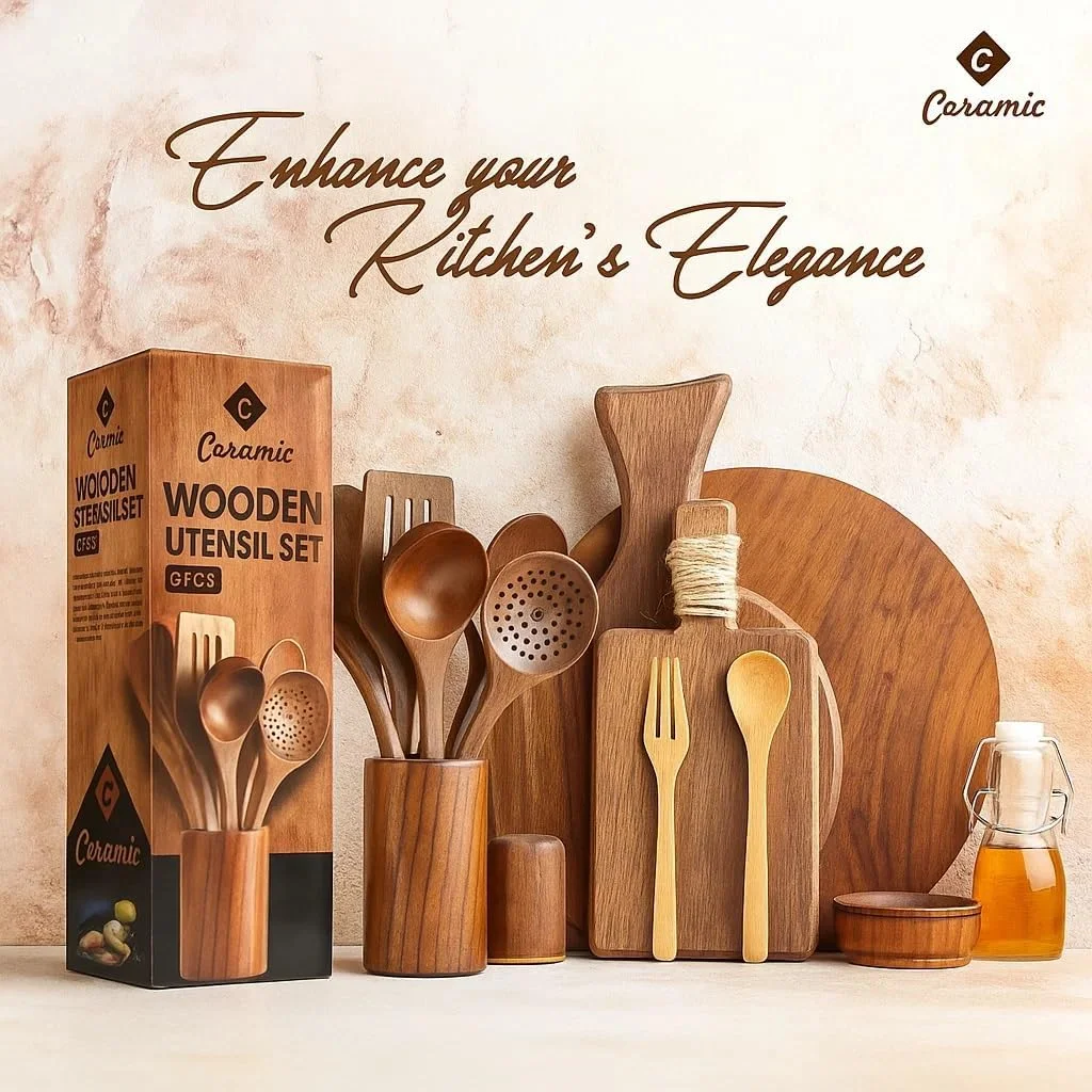 ست 6 تکه قاشق چوبی سرامیکی برای پخت و پز، ست ظروف بامبو ارگانیک با نگهدارنده، قاشق کفگیر چوبی برای هم زدن در حرارت بالا در قابلمه و تابه نچسب، کیفیت عالی (قهوه ای تیره) ست 6 تکه قاشق چوبی سرامیکی برای پخت و پز، ست ظروف بامبو ارگانیک با نگهدارنده، قاشق کفگیر چوبی برای هم زدن در حرارت بالا در قابلمه و تابه نچسب، کیفیت عالی (قهوه ای تیره)