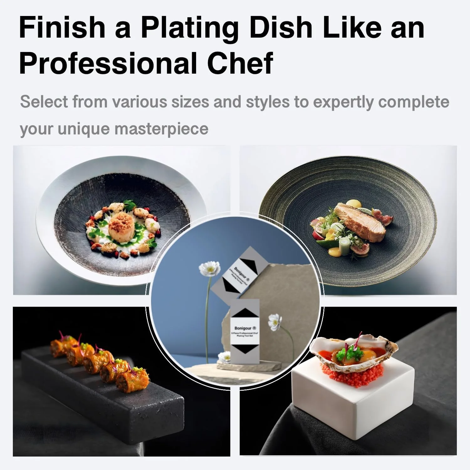 ست ابزار دیزاین غذا، ست 6 تکه حرفه ای، ابزار دیزاین سرآشپز، کفگیر، موچین برای هنر مدرن غذا، مشکی، ابزار آشپزی (مشکی) ست ابزار دیزاین غذا، ست 6 تکه حرفه ای، ابزار دیزاین سرآشپز، کفگیر، موچین برای هنر مدرن غذا، مشکی، ابزار آشپزی (مشکی)