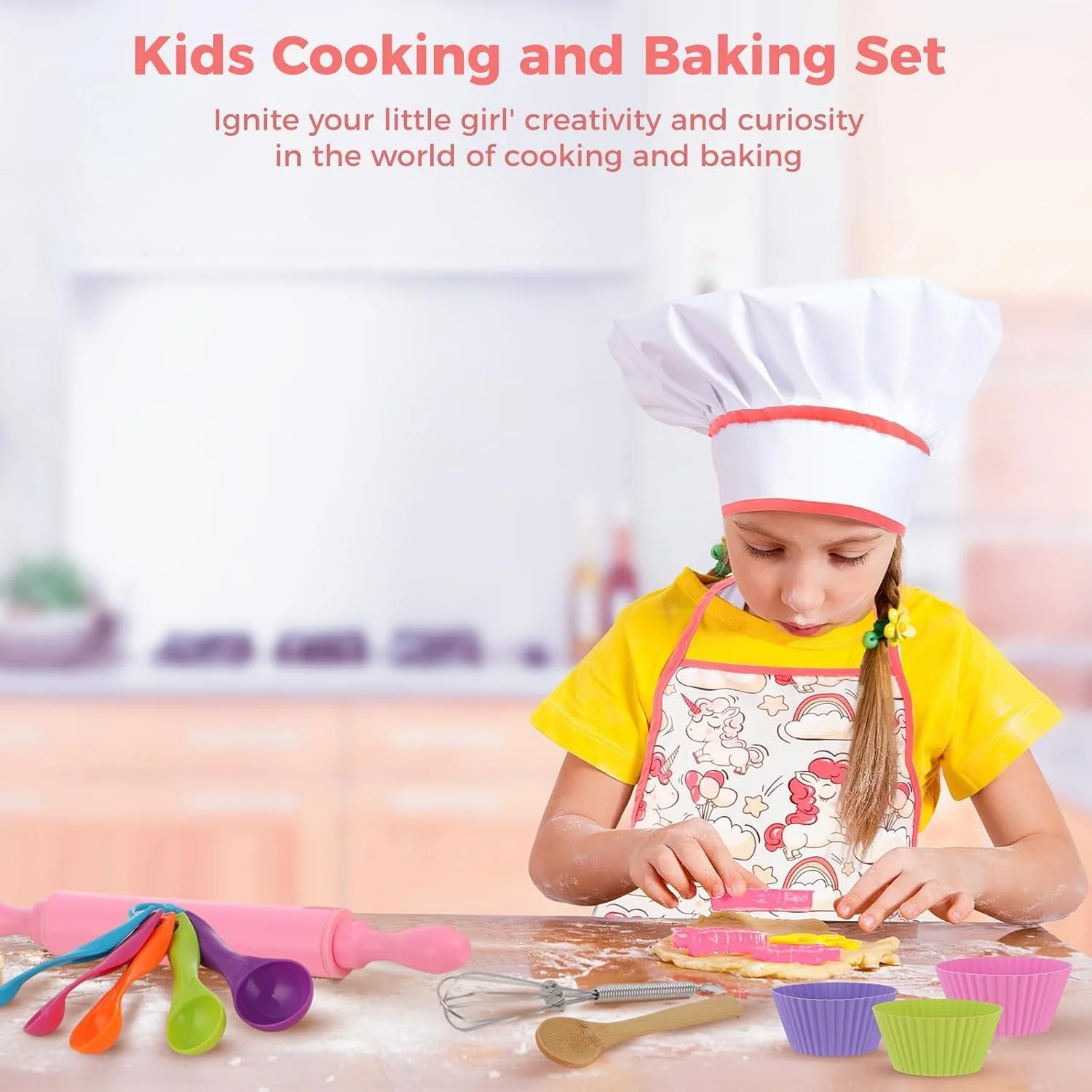 مجموعه آشپزی و شیرینی پزی کودکان آزونی، مجموعه لباس سرآشپز 26 تکه با پیش بند، کلاه سرآشپز، ابزار آشپزی واقعی و لوازم شیرینی پزی، مجموعه بازی نقش آفرینی لباس سرآشپز با وسایل آشپزخانه برای دختران مجموعه آشپزی و شیرینی پزی کودکان آزونی، مجموعه لباس سرآشپز 26 تکه با پیش بند، کلاه سرآشپز، ابزار آشپزی واقعی و لوازم شیرینی پزی، مجموعه بازی نقش آفرینی لباس سرآشپز با وسایل آشپزخانه برای دختران