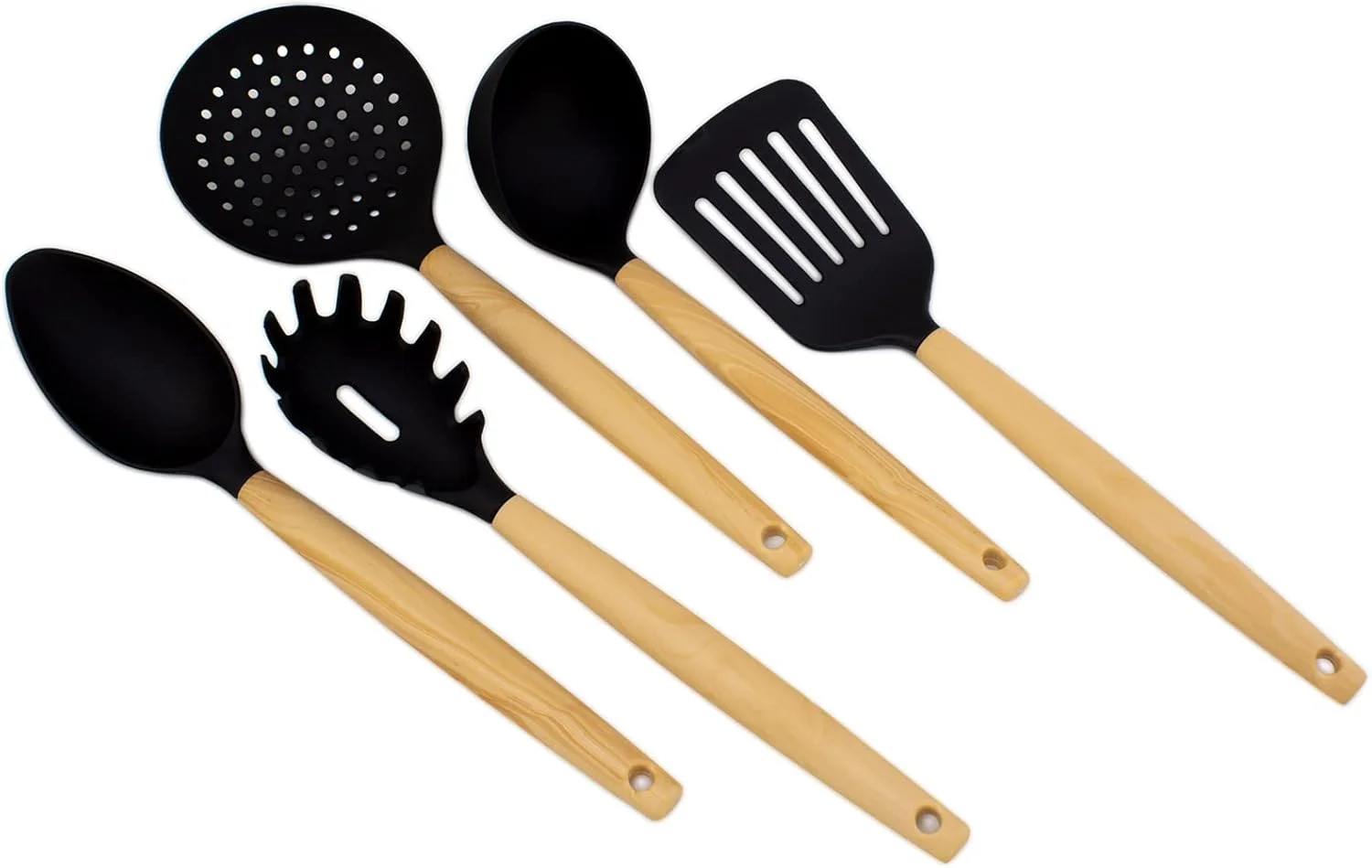 ست 5 تکه ابزار آشپزی نایلونی با دسته چوبی CuisineArt HOME BRAND