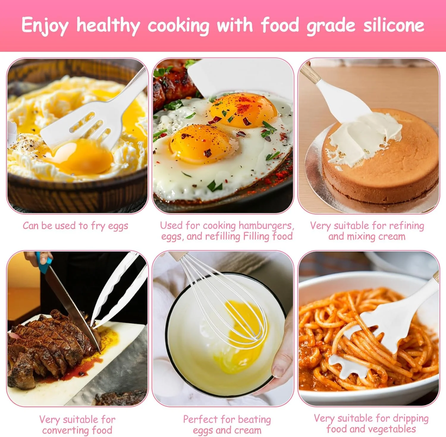 ست لوازم آشپزی سیلیکونی ۱۲ پارچه با دسته چوبی، قاشق های آشپزی نچسب، ست لوازم آشپزی سیلیکونی مقاوم در برابر حرارت (سفید) ست لوازم آشپزی سیلیکونی ۱۲ پارچه با دسته چوبی، قاشق های آشپزی نچسب، ست لوازم آشپزی سیلیکونی مقاوم در برابر حرارت (سفید)