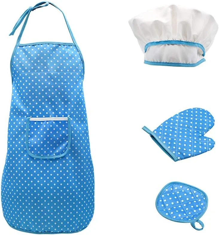 ست اسباب بازی آشپزخانه، مجموعه 18 تکه پخت و پز کودکانه شامل کلاه سرآشپز، پیش بند، دستکش فر، قابلمه، ملاقه، کفگیر و ابزار آشپزی، مناسب نقش بازی کودکان، هدیه آموزشی برای دختران و پسران (آبی)