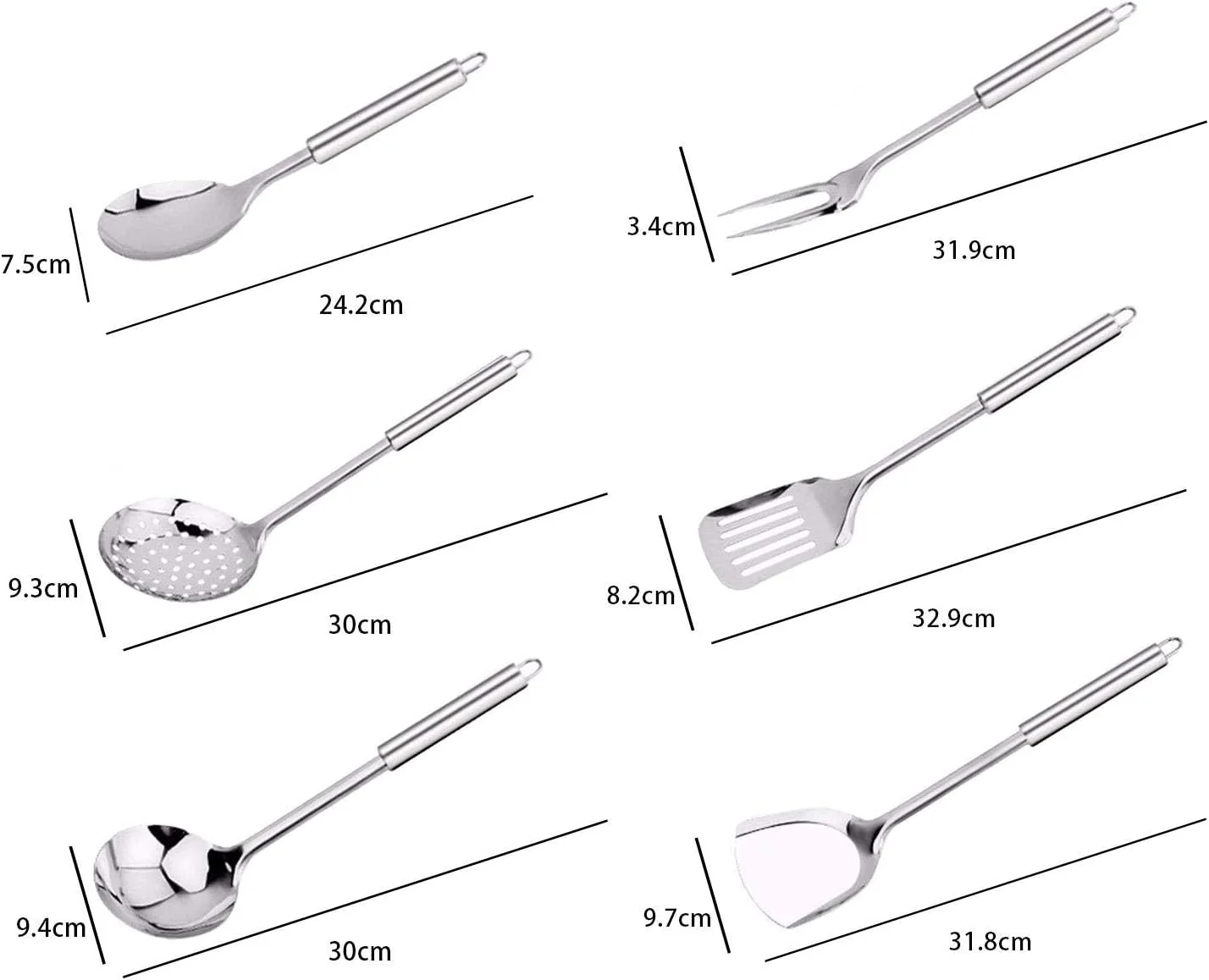 ست ۷ تکه ابزار آشپزخانه چند منظوره استیل ضد زنگ با پایه نگهدارنده، هدیه ای برای آشپزی