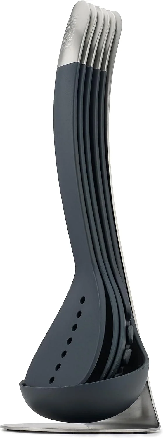 مجموعه ابزار آشپزخانه 5 تکه جوزف جوزف مدل Nest 100 با استند نگهدارنده مغناطیسی، نایلونی، خاکستری، مدل 95031 مجموعه ابزار آشپزخانه 5 تکه جوزف جوزف مدل Nest 100 با استند نگهدارنده مغناطیسی، نایلونی، خاکستری، مدل 95031