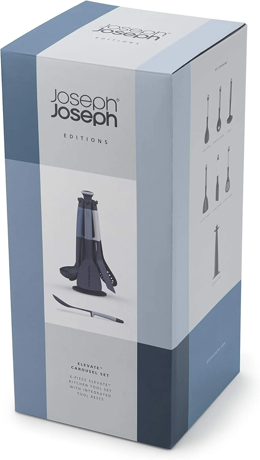 مجموعه ابزار آشپزی نایلونی چرخشی جوزف جوزف مدل Sky Edition 10525 به همراه استند چرخشی، رنگ آسمانی، JJ-10525، 6 تکه مجموعه ابزار آشپزی نایلونی چرخشی جوزف جوزف مدل Sky Edition 10525 به همراه استند چرخشی، رنگ آسمانی، JJ-10525، 6 تکه