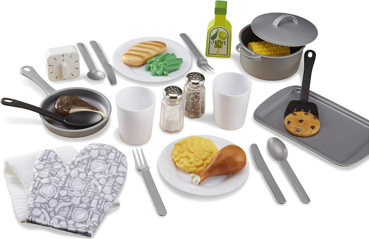 مجموعه لوازم جانبی آشپزخانه ملیسا و داگ – مجموعه 22 تکه ابزار آشپزخانه بازی خیالی با قابلمه ها، تابه ها، ظروف، دستکش، تایمر و نمکدان و فلفلدان – مناسب برای کودکان 3 سال به بالا | MD9304 مجموعه لوازم جانبی آشپزخانه ملیسا و داگ – مجموعه 22 تکه ابزار آشپزخانه بازی خیالی با قابلمه ها، تابه ها، ظروف، دستکش، تایمر و نمکدان و فلفلدان – مناسب برای کودکان 3 سال به بالا | MD9304