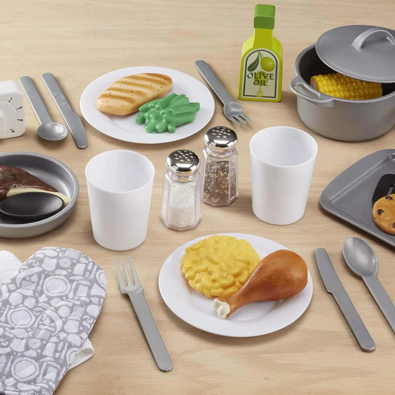 مجموعه لوازم جانبی آشپزخانه ملیسا و داگ – مجموعه 22 تکه ابزار آشپزخانه بازی خیالی با قابلمه ها، تابه ها، ظروف، دستکش، تایمر و نمکدان و فلفلدان – مناسب برای کودکان 3 سال به بالا | MD9304 مجموعه لوازم جانبی آشپزخانه ملیسا و داگ – مجموعه 22 تکه ابزار آشپزخانه بازی خیالی با قابلمه ها، تابه ها، ظروف، دستکش، تایمر و نمکدان و فلفلدان – مناسب برای کودکان 3 سال به بالا | MD9304