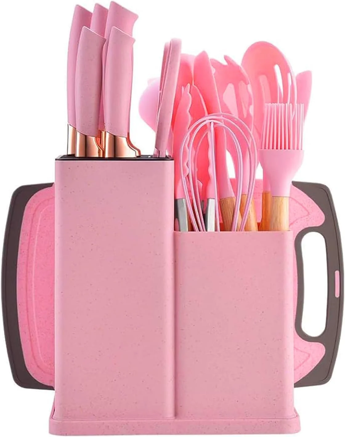 ست ۱۹ تکه لوازم آشپزی سیلیکونی مکس-ایامای - صورتی، مقاوم در برابر حرارت، شامل کفگیر به همراه پایه، لوازم آشپزخانه نچسب، فاقد BPA، قابل شستشو در ماشین ظرفشویی، مناسب برای خانه یا آپارتمان جدید ست ۱۹ تکه لوازم آشپزی سیلیکونی مکس-ایامای - صورتی، مقاوم در برابر حرارت، شامل کفگیر به همراه پایه، لوازم آشپزخانه نچسب، فاقد BPA، قابل شستشو در ماشین ظرفشویی، مناسب برای خانه یا آپارتمان جدید