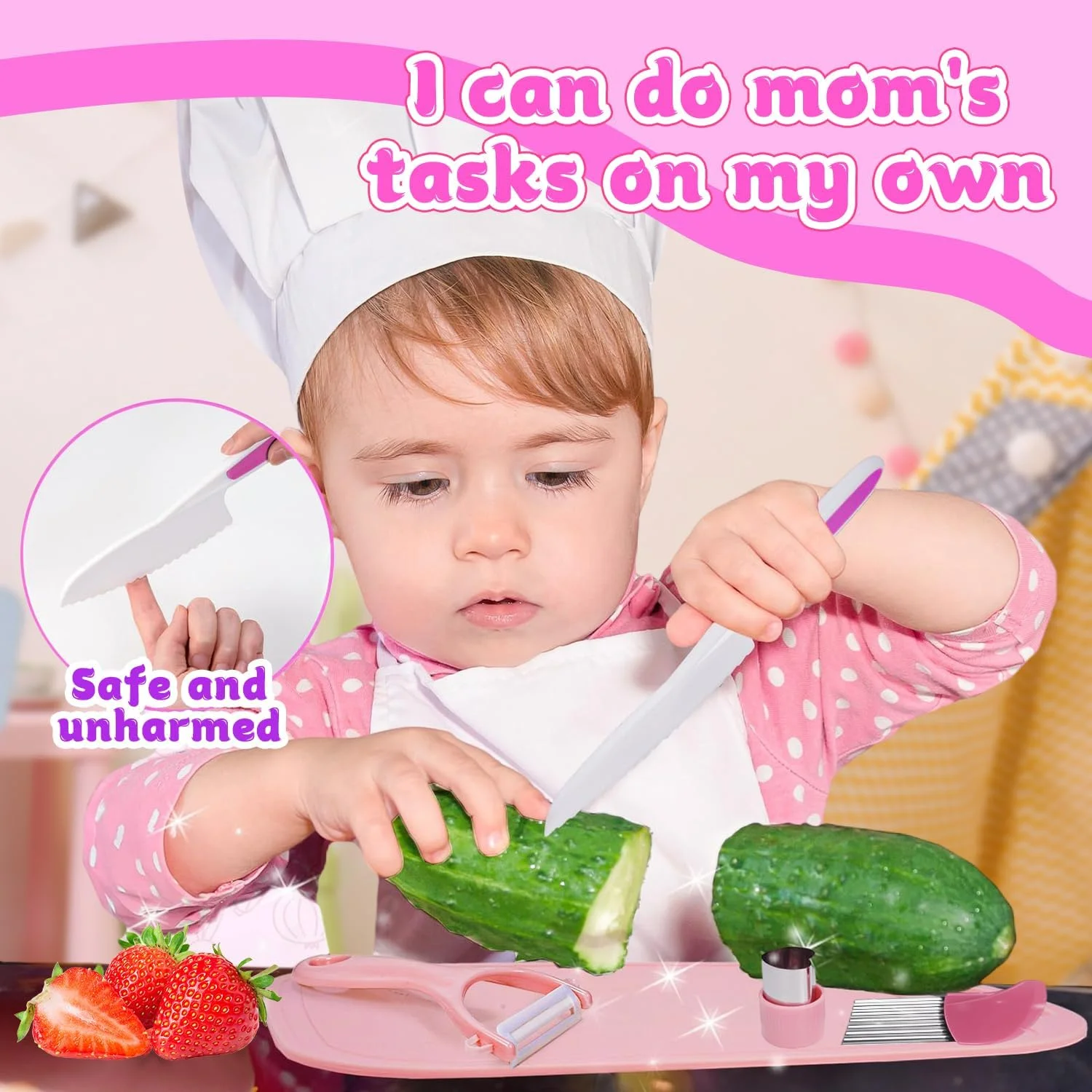 مجموعه چاقوی آشپزی و سبد هدیه دخترانه Masroo، اسباب بازی و هدیه برای دختران 3، 4، 5، 6، 7، 8، 9 و 10 ساله، ابزار آشپزخانه اسباب بازی مونته سوری برای کودکان نوپا، مجموعه آشپزی واقعی، اسباب بازی های آموزشی دخترانه مجموعه چاقوی آشپزی و سبد هدیه دخترانه Masroo، اسباب بازی و هدیه برای دختران 3، 4، 5، 6، 7، 8، 9 و 10 ساله، ابزار آشپزخانه اسباب بازی مونته سوری برای کودکان نوپا، مجموعه آشپزی واقعی، اسباب بازی های آموزشی دخترانه