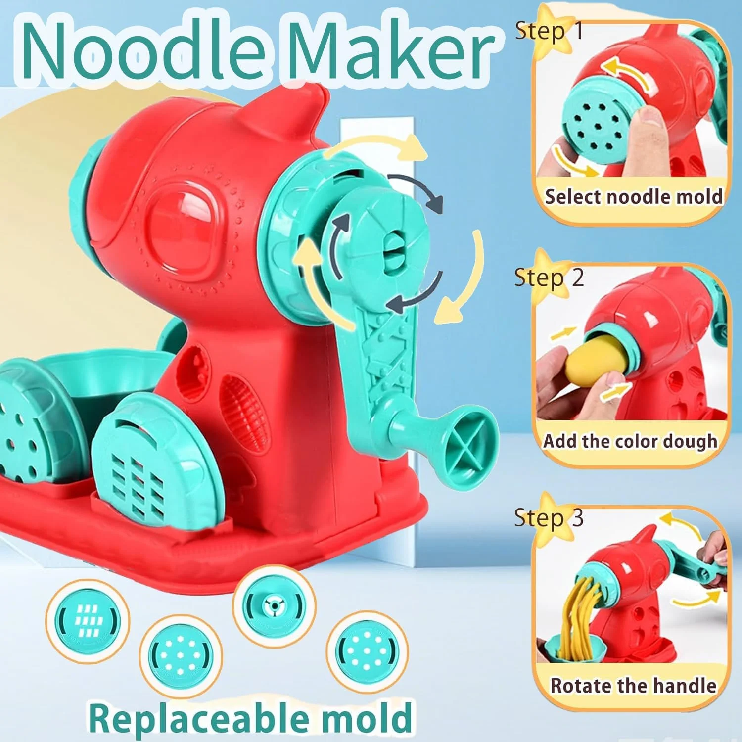 مجموعه خمیر بازی آشپزخانه 3 در 1 Masroo، دستگاه سازنده بستنی، نودل و همبرگر، اسباب بازی های مدل سازی غذا و هنرهای دستی، کیت ابزار لوکس برای پسران، دختران، کودکان و نوپایان 3 سال به بالا مجموعه خمیر بازی آشپزخانه 3 در 1 Masroo، دستگاه سازنده بستنی، نودل و همبرگر، اسباب بازی های مدل سازی غذا و هنرهای دستی، کیت ابزار لوکس برای پسران، دختران، کودکان و نوپایان 3 سال به بالا