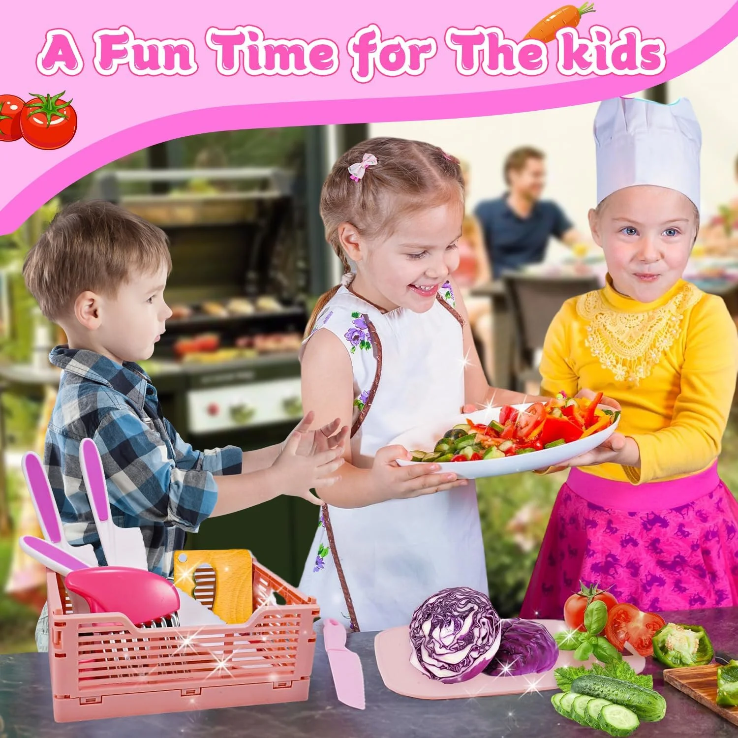 مجموعه چاقوی آشپزی و سبد هدیه دخترانه Masroo، اسباب بازی و هدیه برای دختران 3، 4، 5، 6، 7، 8، 9 و 10 ساله، ابزار آشپزخانه اسباب بازی مونته سوری برای کودکان نوپا، مجموعه آشپزی واقعی، اسباب بازی های آموزشی دخترانه مجموعه چاقوی آشپزی و سبد هدیه دخترانه Masroo، اسباب بازی و هدیه برای دختران 3، 4، 5، 6، 7، 8، 9 و 10 ساله، ابزار آشپزخانه اسباب بازی مونته سوری برای کودکان نوپا، مجموعه آشپزی واقعی، اسباب بازی های آموزشی دخترانه