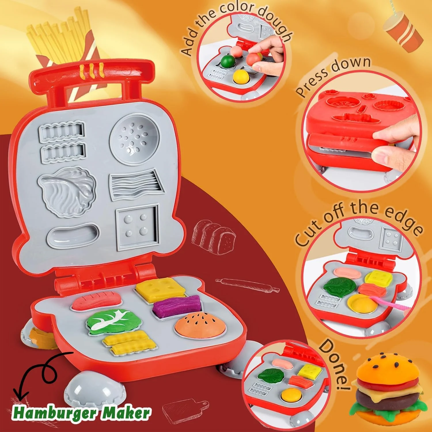 مجموعه خمیر بازی آشپزخانه 3 در 1 Masroo، دستگاه سازنده بستنی، نودل و همبرگر، اسباب بازی های مدل سازی غذا و هنرهای دستی، کیت ابزار لوکس برای پسران، دختران، کودکان و نوپایان 3 سال به بالا مجموعه خمیر بازی آشپزخانه 3 در 1 Masroo، دستگاه سازنده بستنی، نودل و همبرگر، اسباب بازی های مدل سازی غذا و هنرهای دستی، کیت ابزار لوکس برای پسران، دختران، کودکان و نوپایان 3 سال به بالا