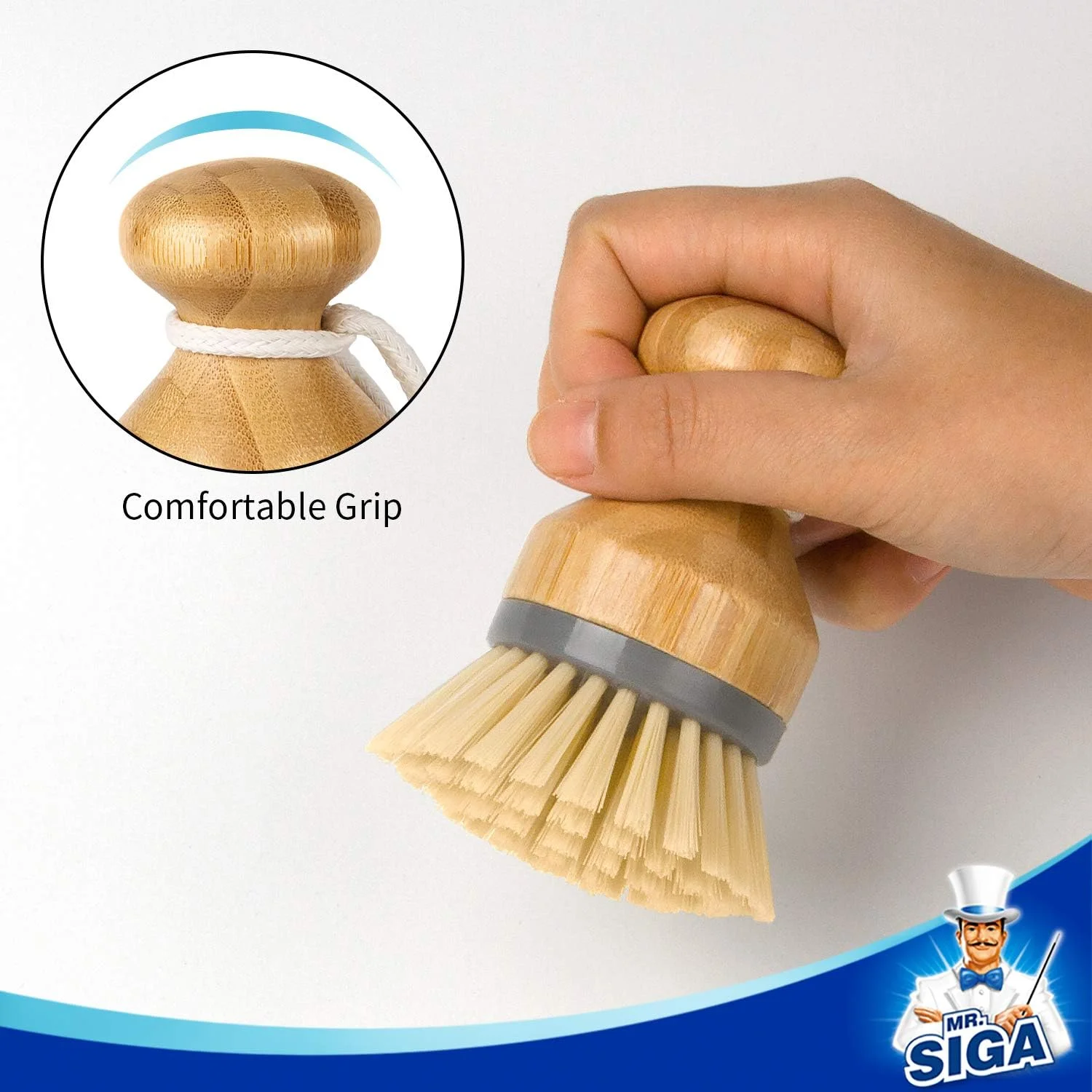 برس کف دست بامبو MR.SIGA، برس اسکراب برای ظروف، قابلمه ها، تابه ها، برس شستشو، برس قابلمه، برس ظرفشویی، تمیز کردن سینک آشپزخانه، 2 عدد برس کف دست بامبو MR.SIGA، برس اسکراب برای ظروف، قابلمه ها، تابه ها، برس شستشو، برس قابلمه، برس ظرفشویی، تمیز کردن سینک آشپزخانه، 2 عدد