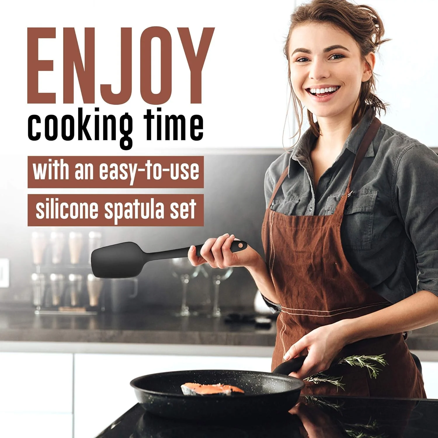 ست ۶ تکه کفگیر سیلیکونی MMG - ست لوازم آشپزخانه برای پخت و پز و مخلوط کردن، مقاوم در برابر حرارت تا 315 درجه سانتیگراد، نچسب، فاقد BPA و قابل شستشو در ماشین ظرفشویی (مشکی) ست ۶ تکه کفگیر سیلیکونی MMG - ست لوازم آشپزخانه برای پخت و پز و مخلوط کردن، مقاوم در برابر حرارت تا 315 درجه سانتیگراد، نچسب، فاقد BPA و قابل شستشو در ماشین ظرفشویی (مشکی)