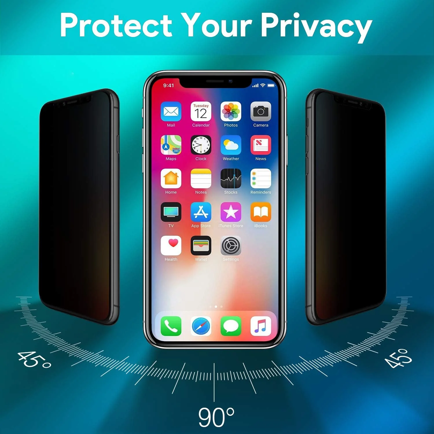 محافظ صفحه نمایش حریم خصوصی گوشی XR/iPhone 11، [پوشش کامل] [سازگار با قاب] ضد جاسوسی سختی 9H شیشه حرارت دیده، برای Apple iPhone XR/iPhone 11