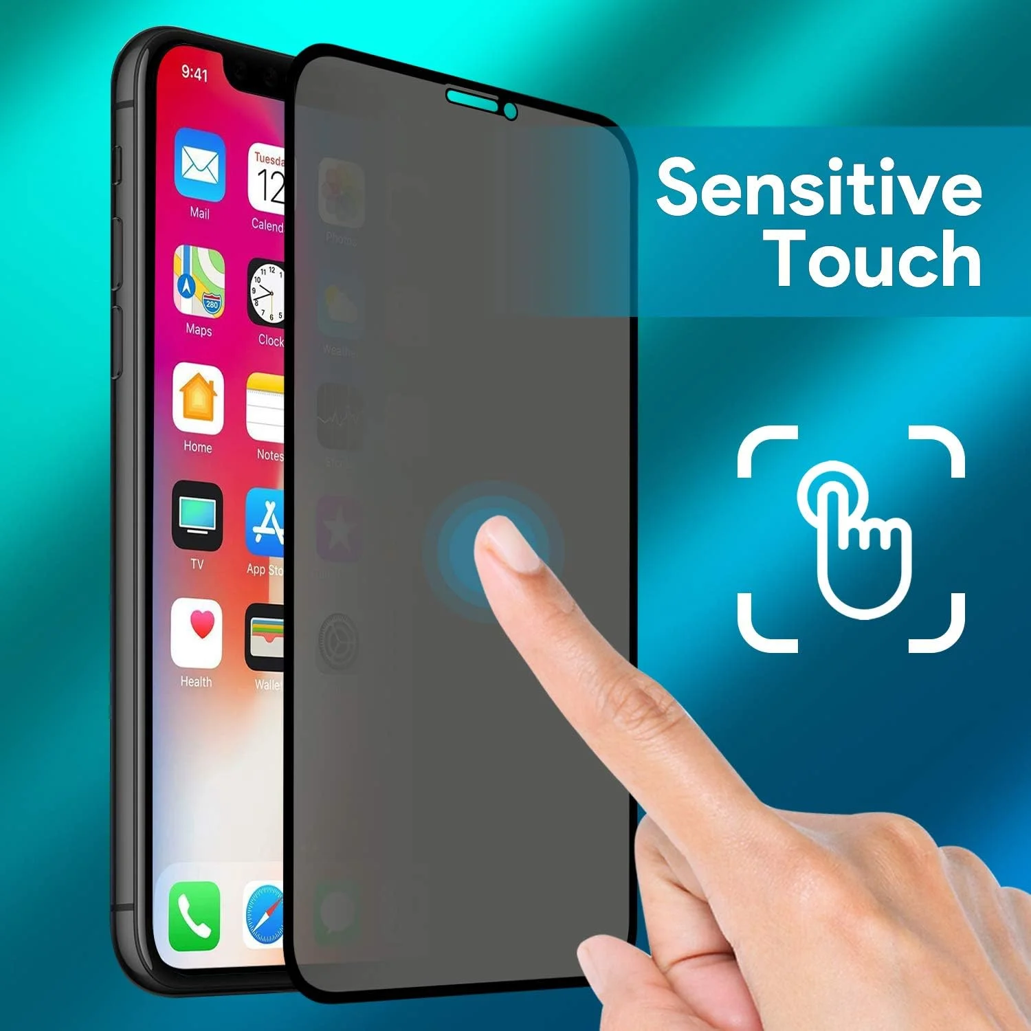 محافظ صفحه نمایش حریم خصوصی گوشی XR/iPhone 11، [پوشش کامل] [سازگار با قاب] ضد جاسوسی سختی 9H شیشه حرارت دیده، برای Apple iPhone XR/iPhone 11