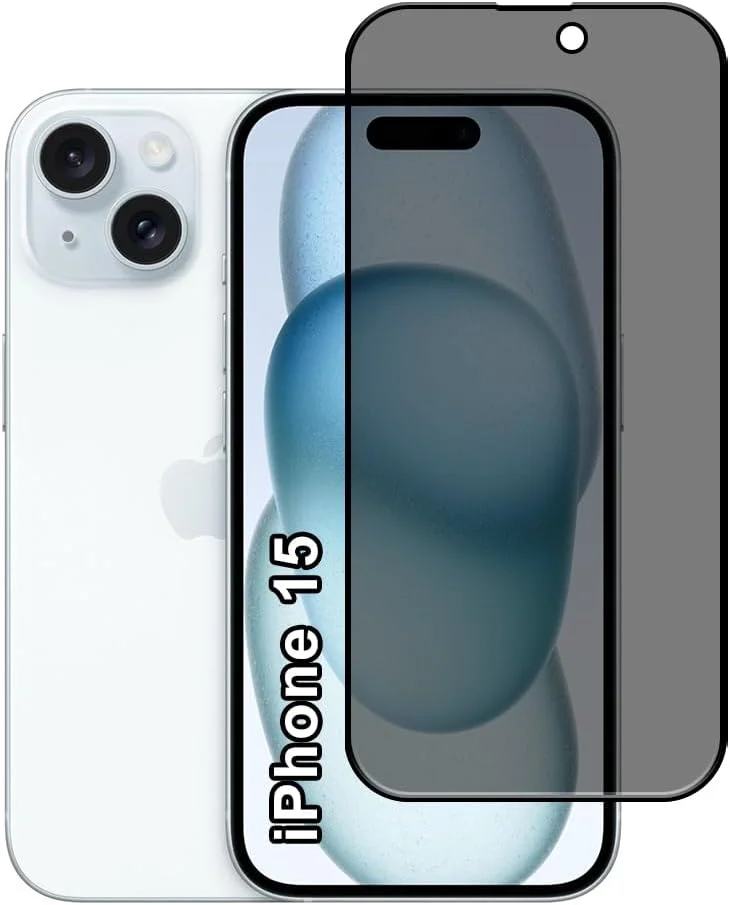 محافظ صفحه نمایش حریم خصوصی گجت شیلد برای اپل آیفون 15، سختی 9H، فیلم شیشه ای حرارت دیده ضد جاسوسی، نصب آسان بدون حباب، پوشش کامل و ضد خش محافظ صفحه نمایش حریم خصوصی گجت شیلد برای اپل آیفون 15، سختی 9H، فیلم شیشه ای حرارت دیده ضد جاسوسی، نصب آسان بدون حباب، پوشش کامل و ضد خش
