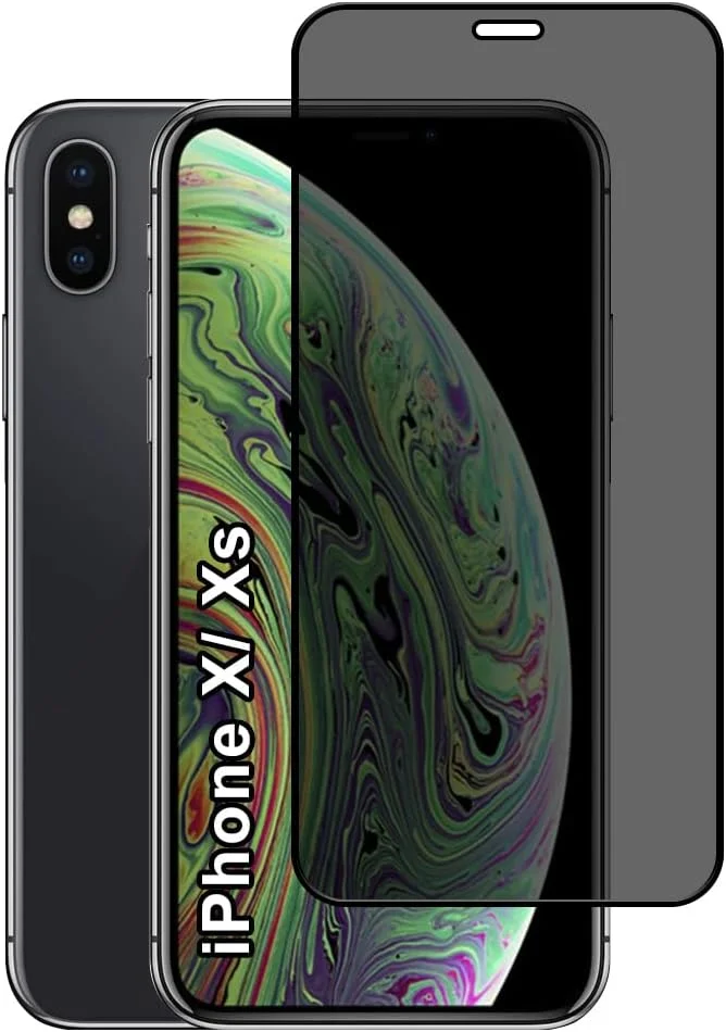 محافظ صفحه نمایش حریم خصوصی گجت شیلد برای اپل آیفون X/XS، سختی 9H، فیلم شیشه ای حرارت دیده ضد جاسوسی [محافظت 100% از حریم خصوصی]، نصب آسان بدون حباب، پوشش کامل و ضد خش