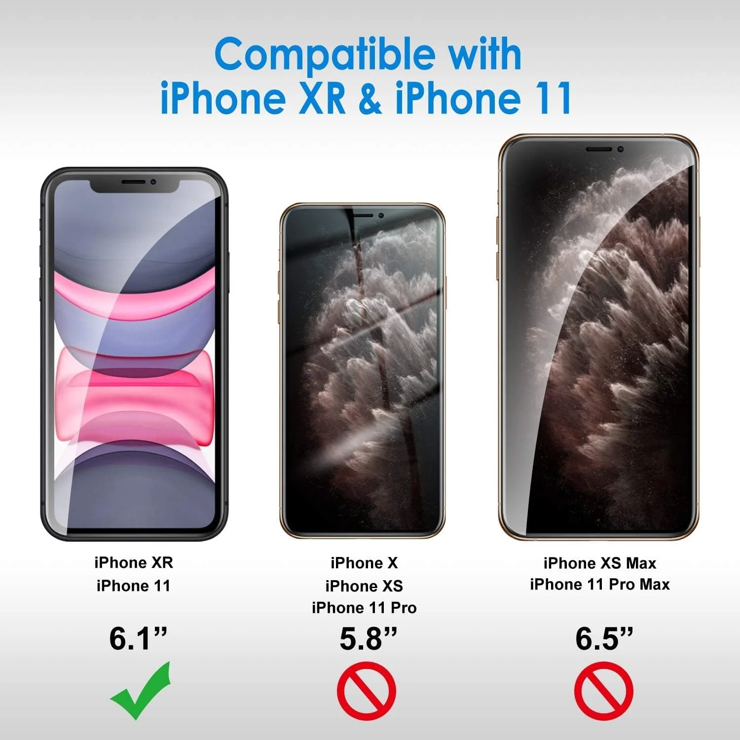 محافظ صفحه نمایش شیشه ای حرارت دیده کامل HD Al-HuTrusHi برای آیفون XR، فیلم محافظ صفحه نمایش، [سازگار با قاب] [لمس سه بعدی] محافظ صفحه نمایش برای Apple iPhone XR (6.1 اینچ) مشکی