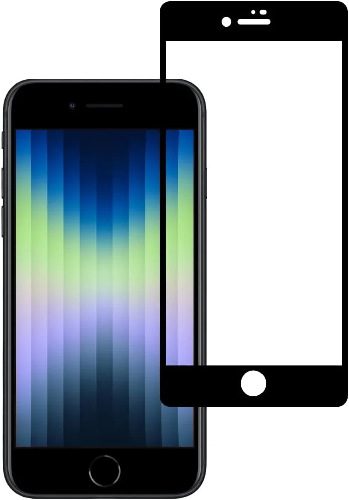 محافظ صفحه نمایش الحتروشی سازگار با Apple iPhone SE (2022) - [نسل سوم] شیشه حرارت دیده [ضد انعکاس نور] [پوشش کامل HD] [نصب آسان] [سختی 9H] [حساس به لمس]