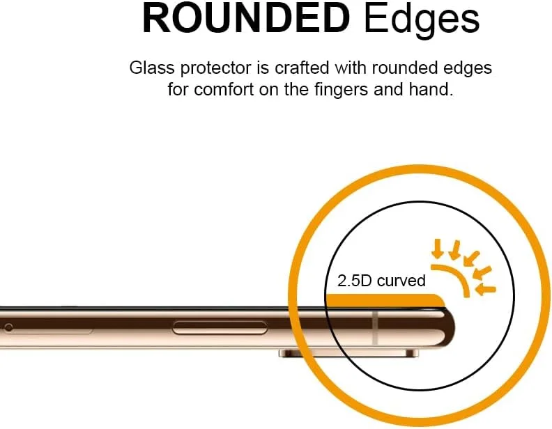 محافظ صفحه نمایش گجت شیلد برای گوشی اپل آیفون X/XS با ابعاد 5.8 اینچ، شیشه حرارت دیده با سختی 9H، نصب آسان بدون حباب، پوشش کامل، ضد خش و حساس به لمس