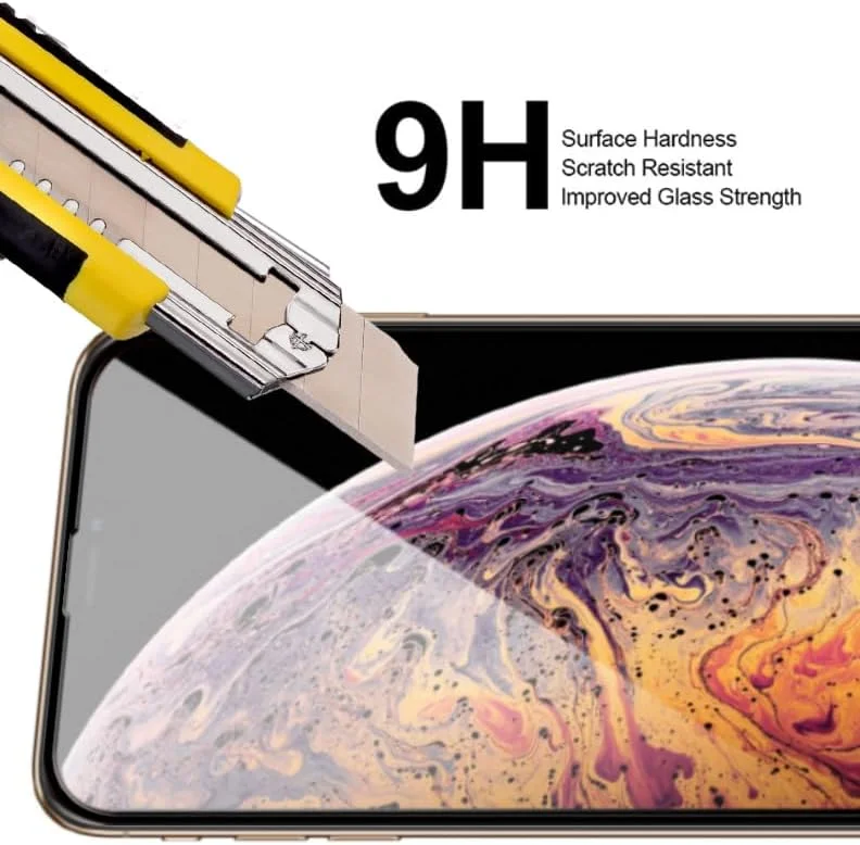 محافظ صفحه نمایش گجت شیلد برای گوشی اپل آیفون X/XS با ابعاد 5.8 اینچ، شیشه حرارت دیده با سختی 9H، نصب آسان بدون حباب، پوشش کامل، ضد خش و حساس به لمس