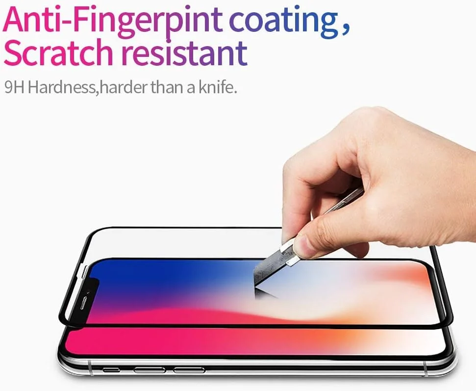 محافظ صفحه نمایش شیشه ای حرارت دیده کامل HD Al-HuTrusHi برای آیفون XR، فیلم محافظ صفحه نمایش، [سازگار با قاب] [لمس سه بعدی] محافظ صفحه نمایش برای Apple iPhone XR (6.1 اینچ) مشکی