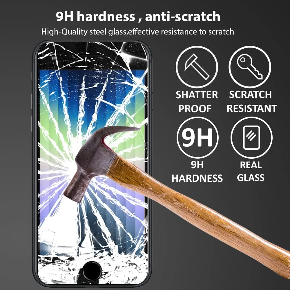 محافظ صفحه نمایش الحتروشی سازگار با Apple iPhone SE (2022) - [نسل سوم] شیشه حرارت دیده [ضد انعکاس نور] [پوشش کامل HD] [نصب آسان] [سختی 9H] [حساس به لمس]