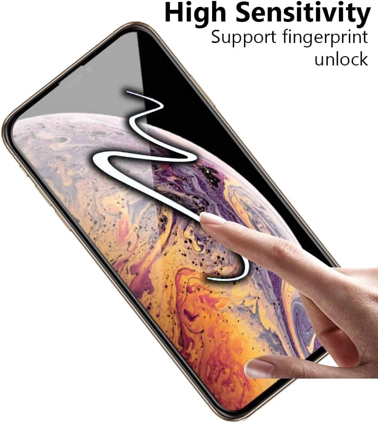 محافظ صفحه نمایش گجت شیلد برای گوشی اپل آیفون X/XS با ابعاد 5.8 اینچ، شیشه حرارت دیده با سختی 9H، نصب آسان بدون حباب، پوشش کامل، ضد خش و حساس به لمس