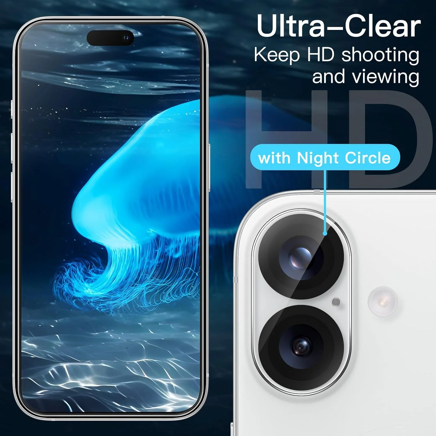 محافظ صفحه نمایش JETech برای آیفون 16 6.1 اینچی به همراه محافظ لنز دوربین، ابزار نصب آسان، فیلم شیشه ای حرارت دیده، شفافیت HD، 2 عدد در هر بسته محافظ صفحه نمایش JETech برای آیفون 16 6.1 اینچی به همراه محافظ لنز دوربین، ابزار نصب آسان، فیلم شیشه ای حرارت دیده، شفافیت HD، 2 عدد در هر بسته